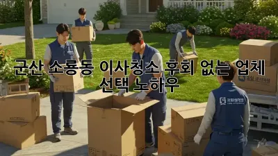 군산 소룡동 이사청소, 후회 없는 업체 선택 노하우!